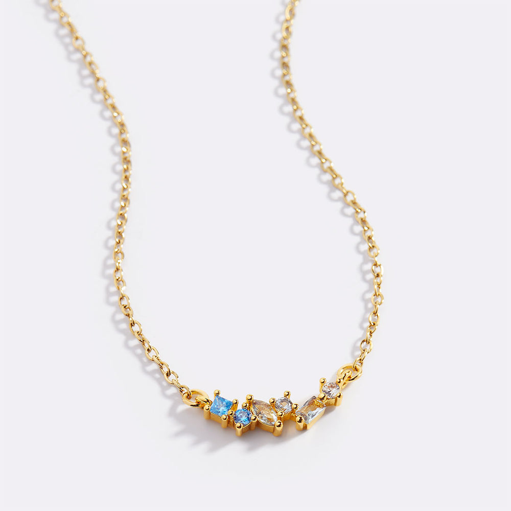 Ombre Birthstone Necklace - March Aquamarine