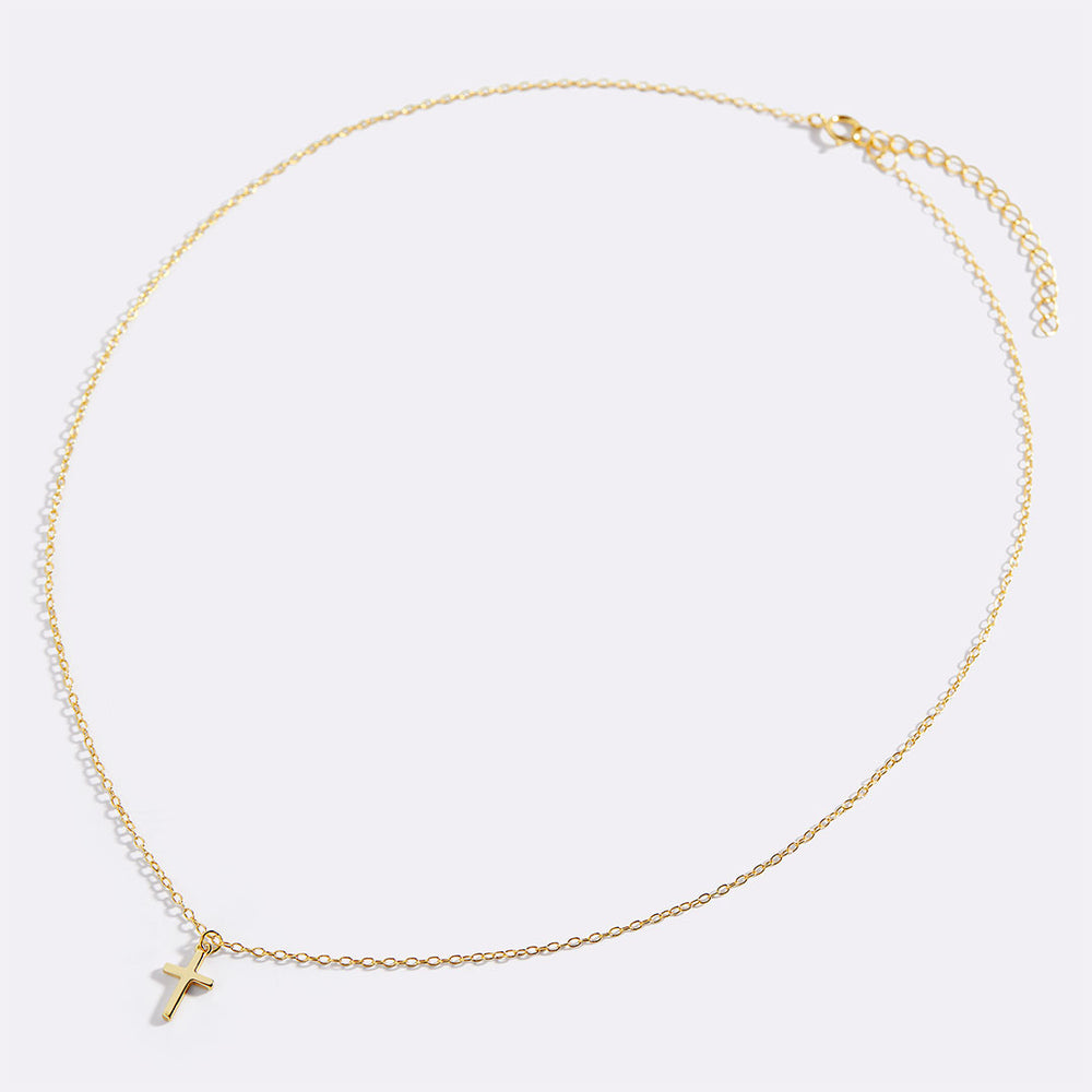Classic Cross Necklace - 18k Gold Over Sterling Silver