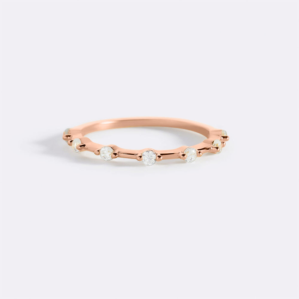 Ultra Thin Floating Eternity Ring - 18k Rose Gold over Sterling Silver / 10