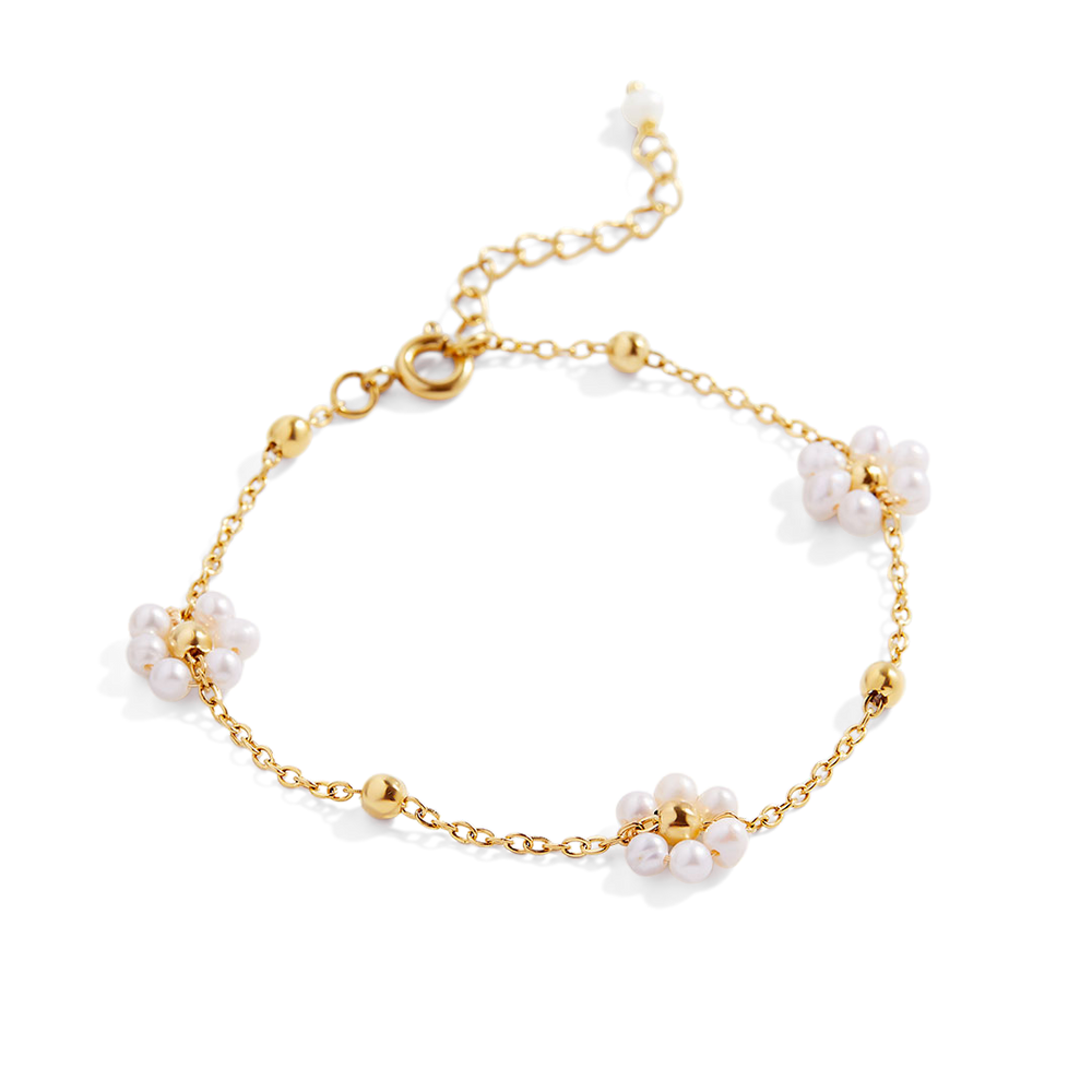 Marguerite Pearl Bracelet - 6.5" + 1.5"