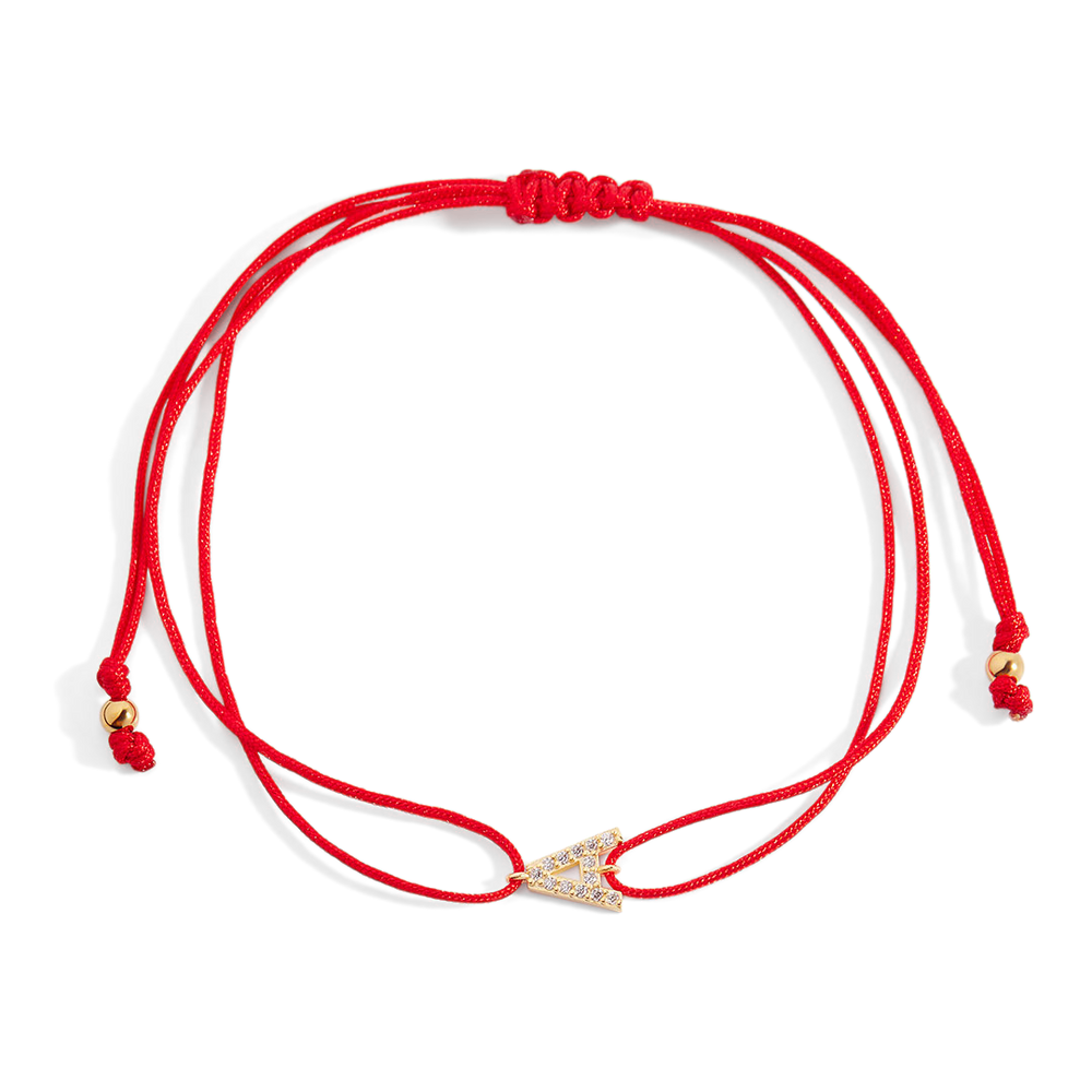 Initial String Adjustable Bracelet - A