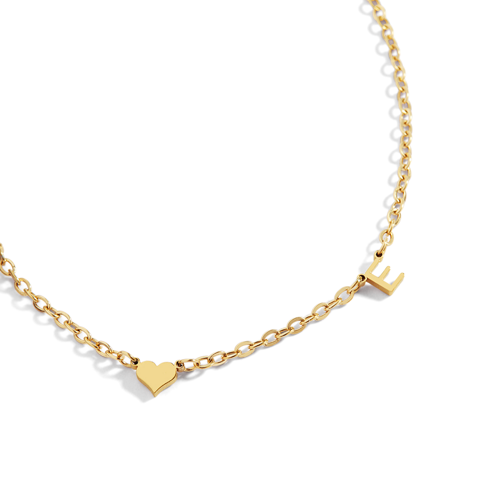 Ein Herz erste Halskette - 18 Karat vergoldet