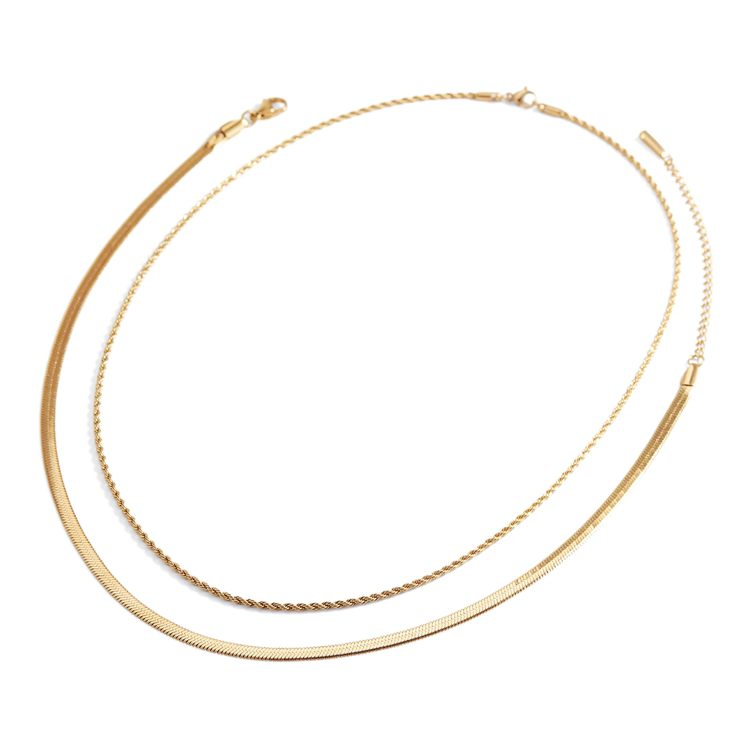 Herringbone + Rope Chain Set