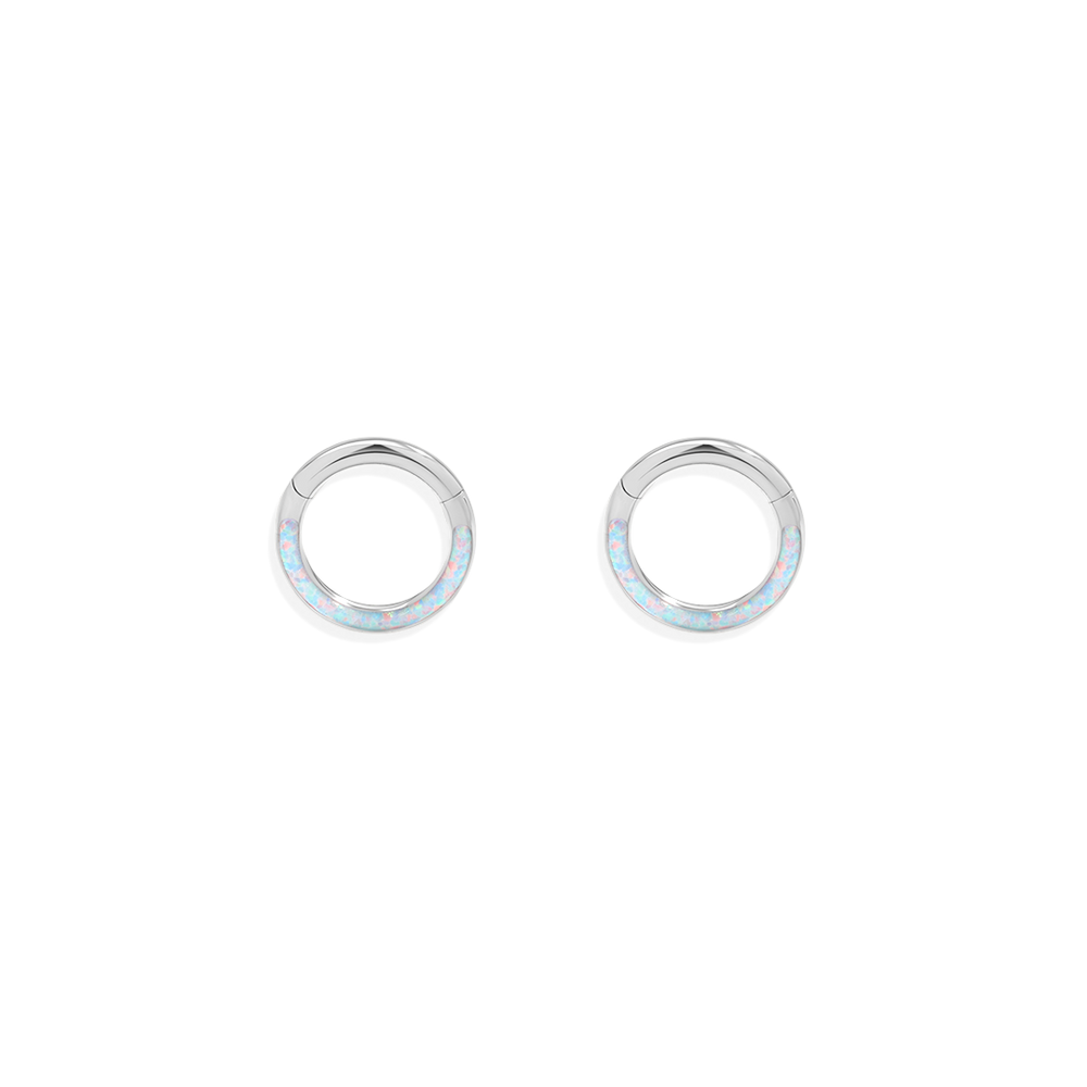 Magical Iridescent Clicker Hoops | 18g - Opal / 6mm