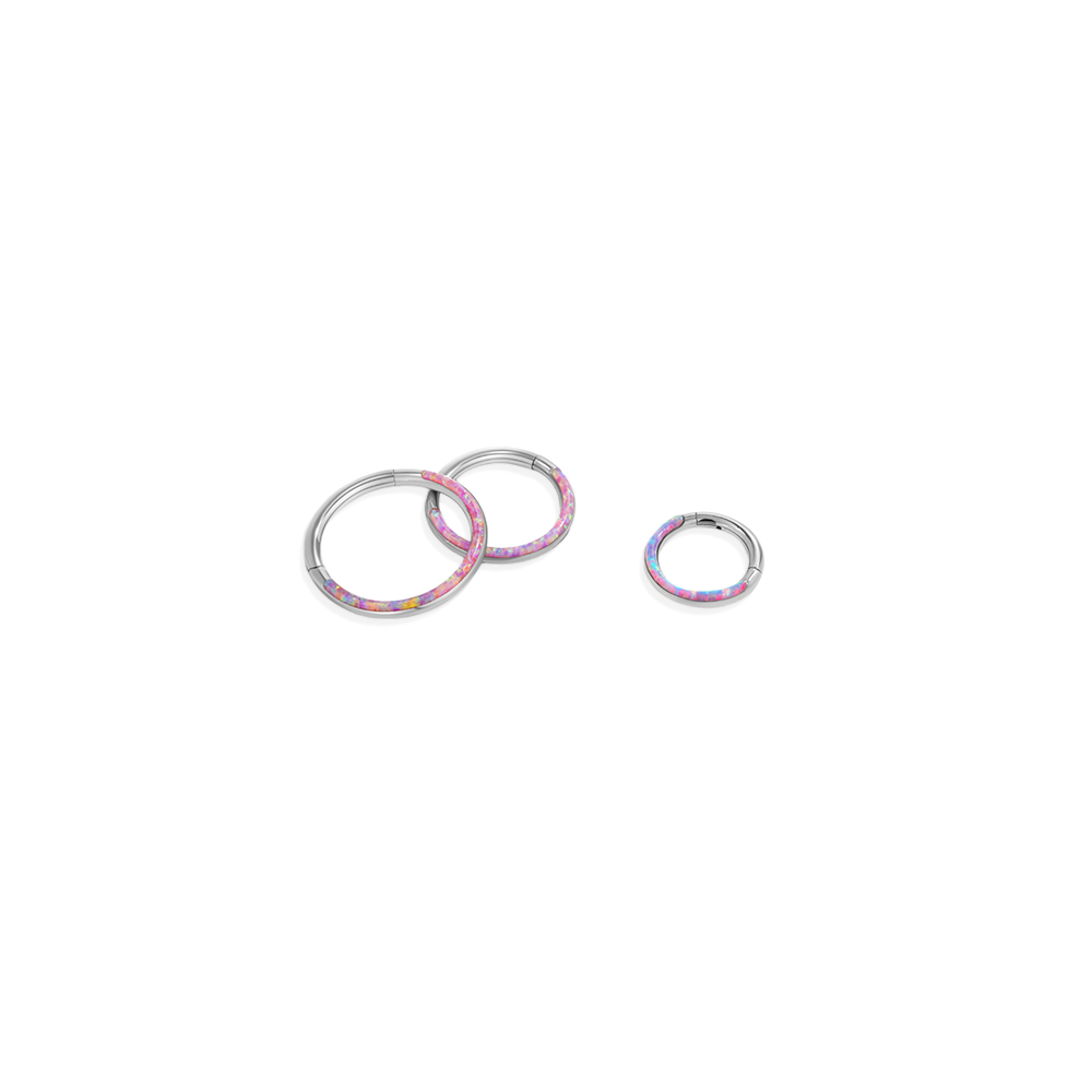 Magical Iridescent Clicker Hoops | 18g - Opal / 6mm