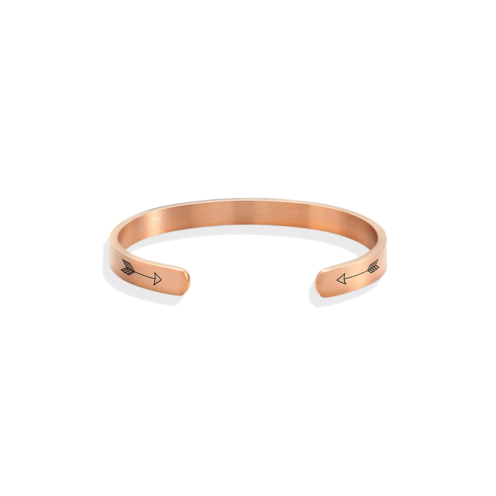 Personalisierbares Manschettenarmband mit Gravur von Mama Bear &amp; Her Baby Bears - 18 Karat Roségold vergoldet / Mama + 5 Jungen / Personalisiert