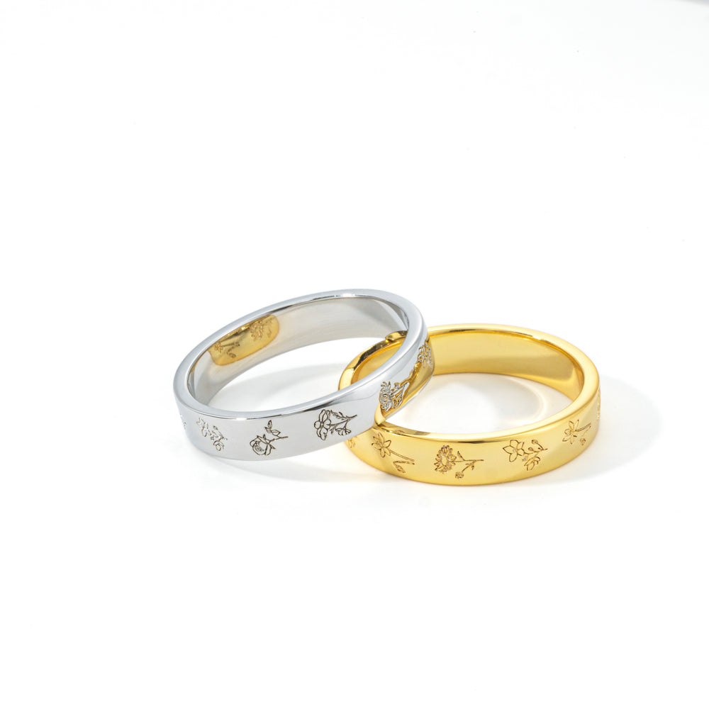Mini Birth Flower Band - Gold / 5