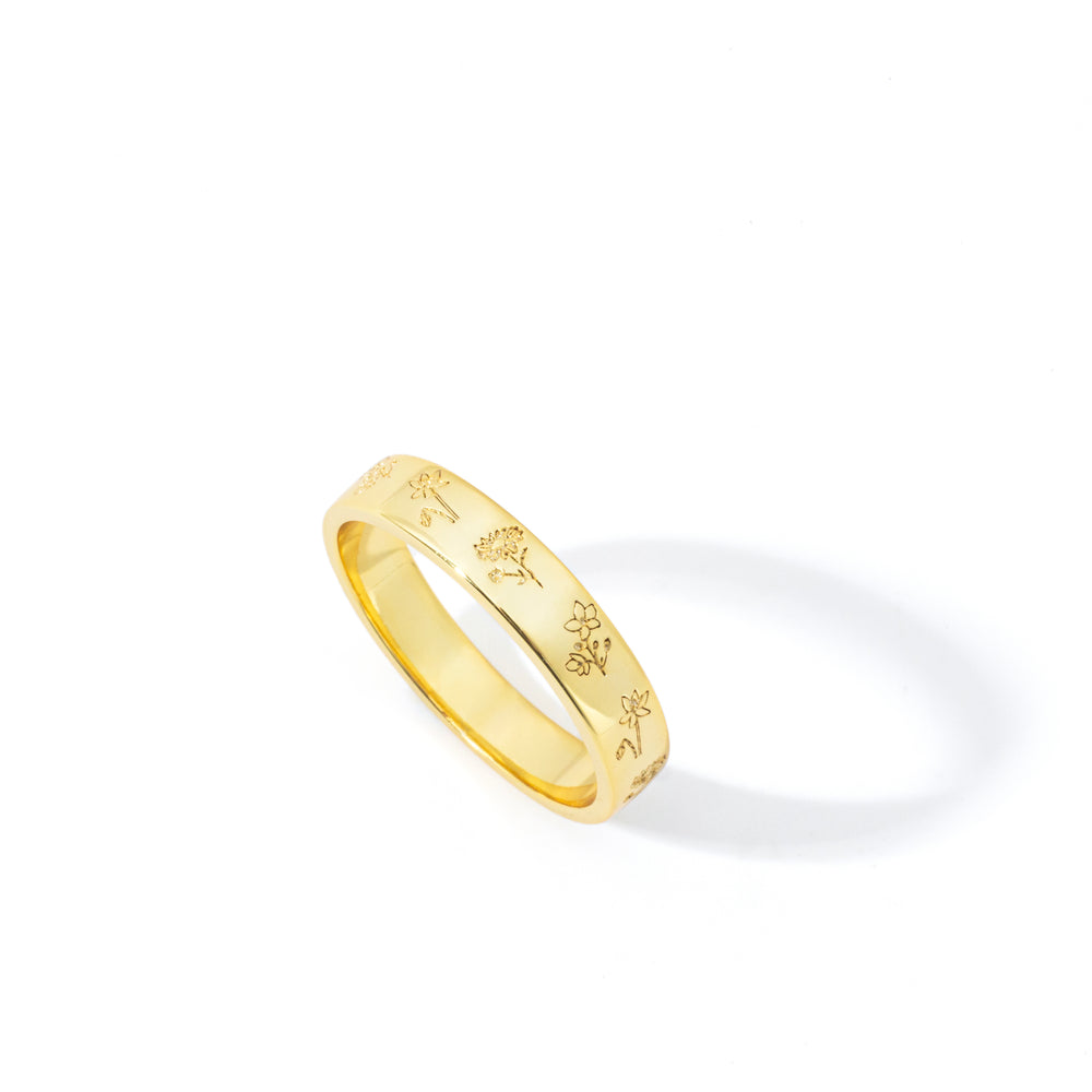Mini Birth Flower Band - Gold / 5