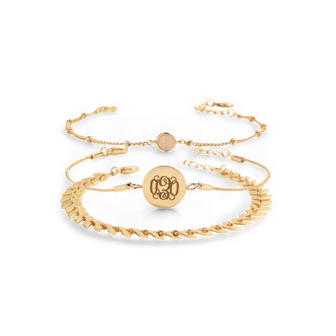 Monogram Bracelet Set