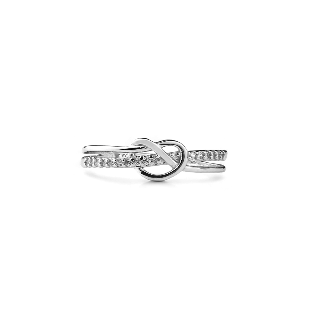 Mother & Daughter Bond Double Band Knot Ring