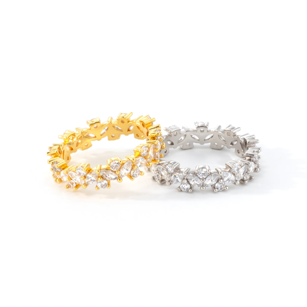Multi Stone Marquise Ring - Gold / 5