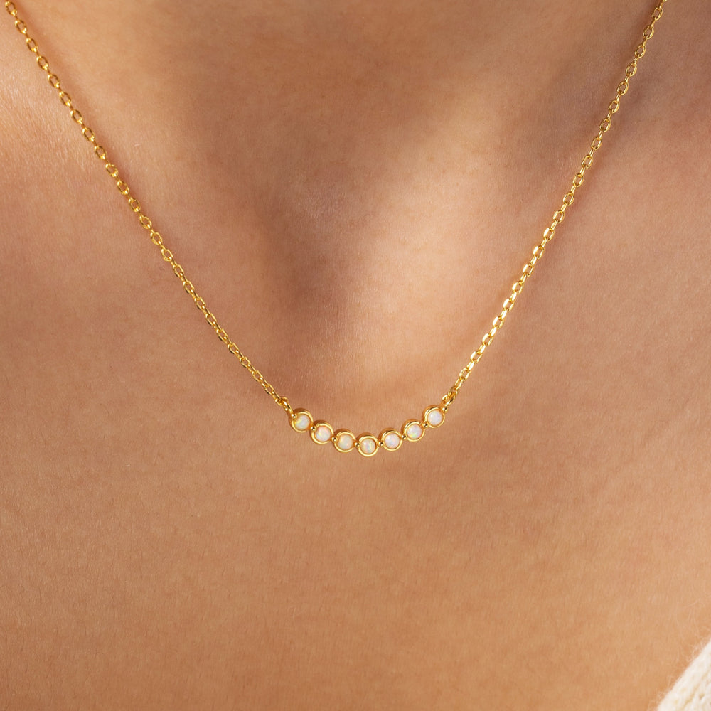 Opal Arc Necklace - Gold / 16" + 2"