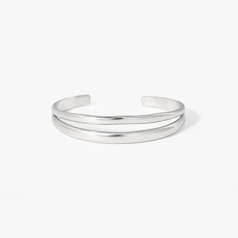 Organic Bangle Bracelet - Silver / 6.5"