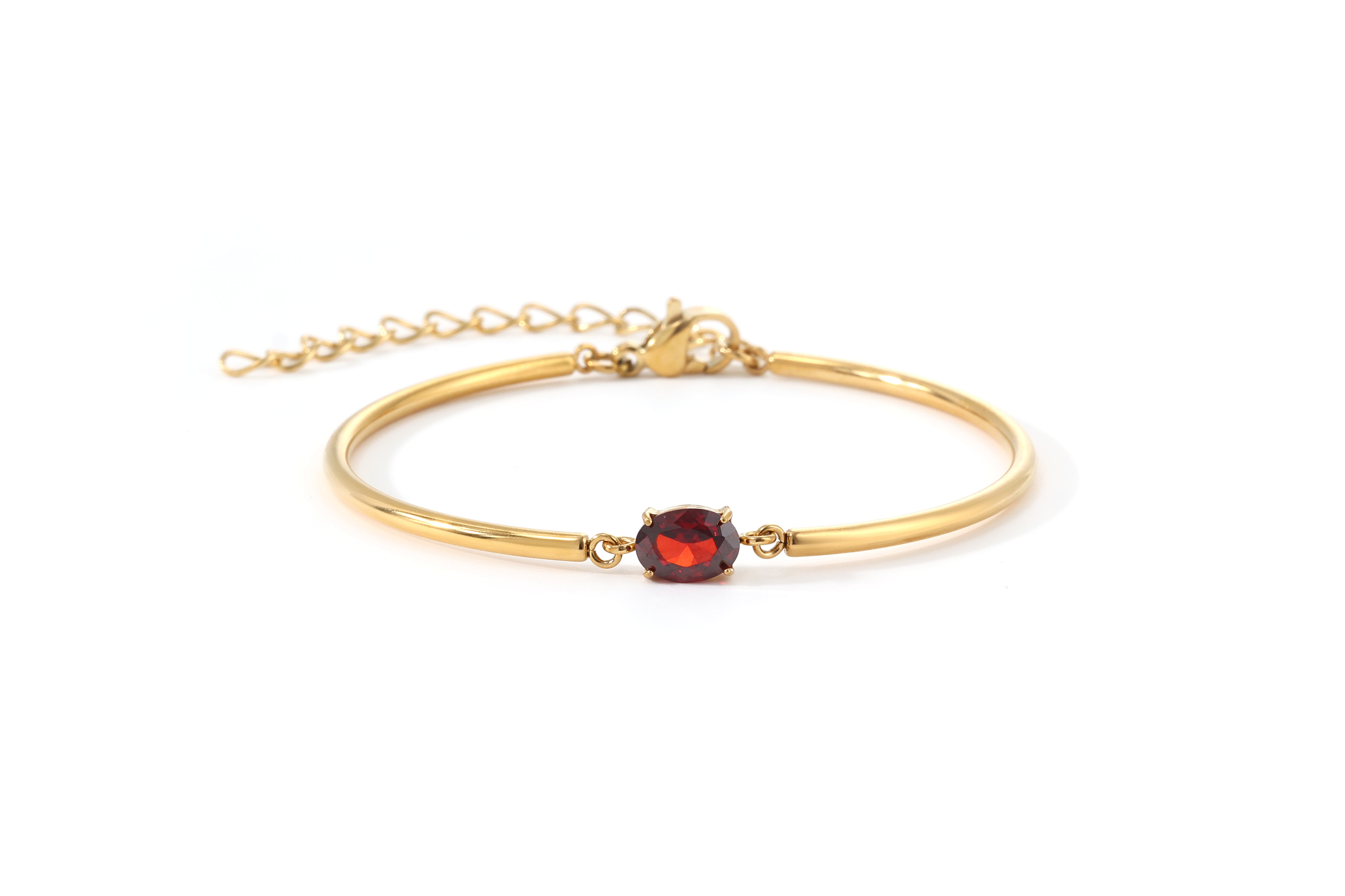 Oval Birthstone Cuff Bracelet