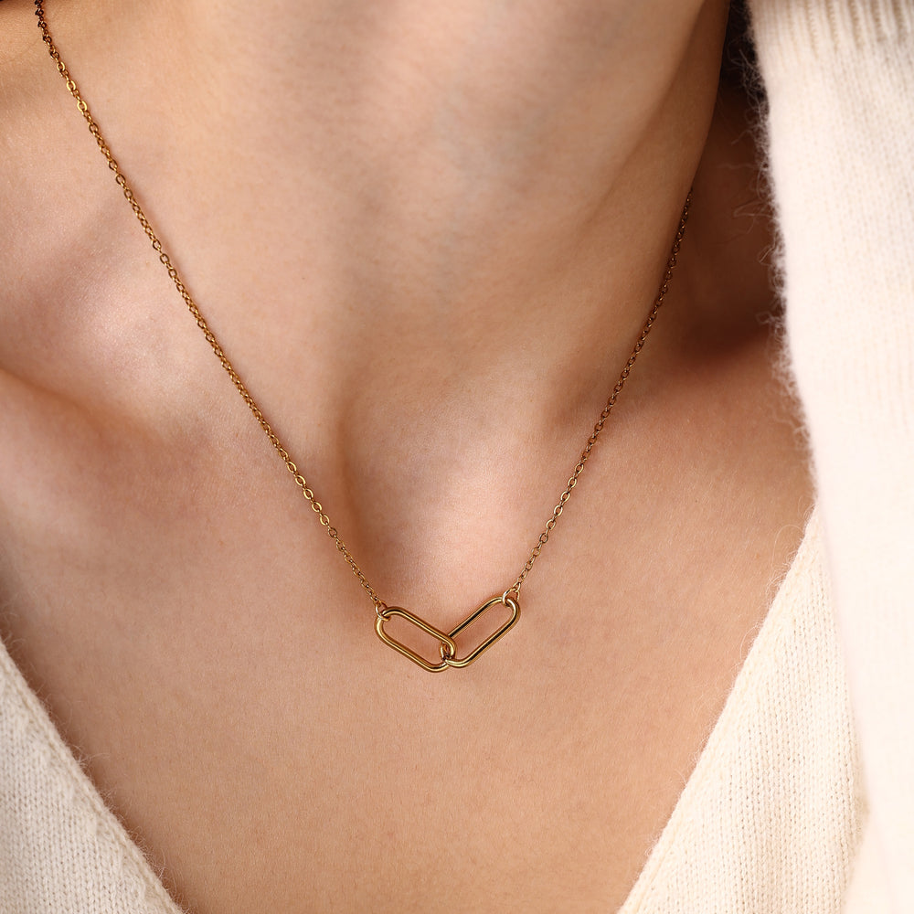 Oval Link Necklace - Gold / 17" + 2"
