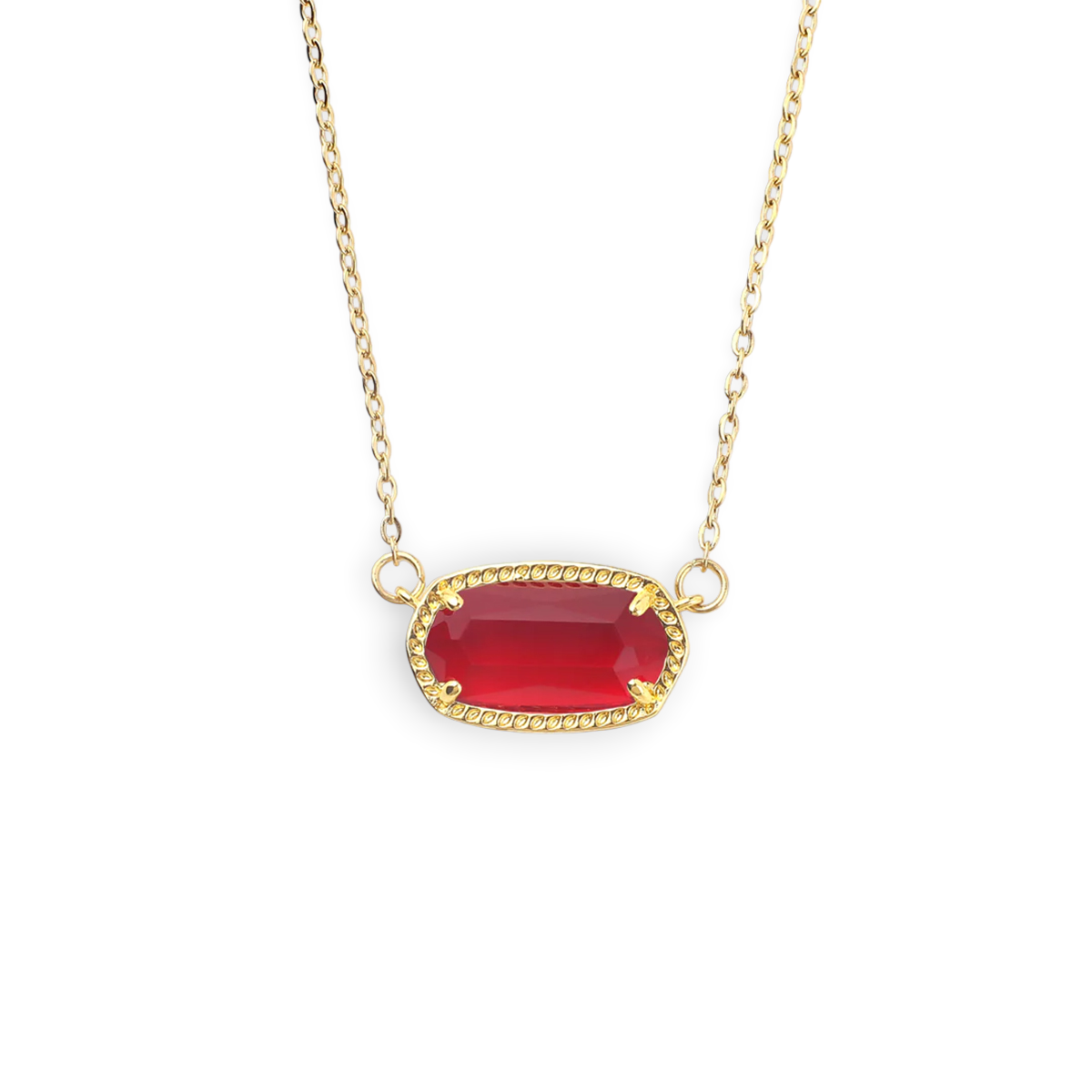 Oval Birthstone Pendant Necklace