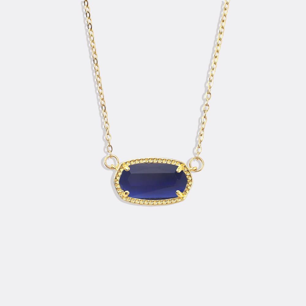 Oval Birthstone Pendant Necklace - September Sapphire
