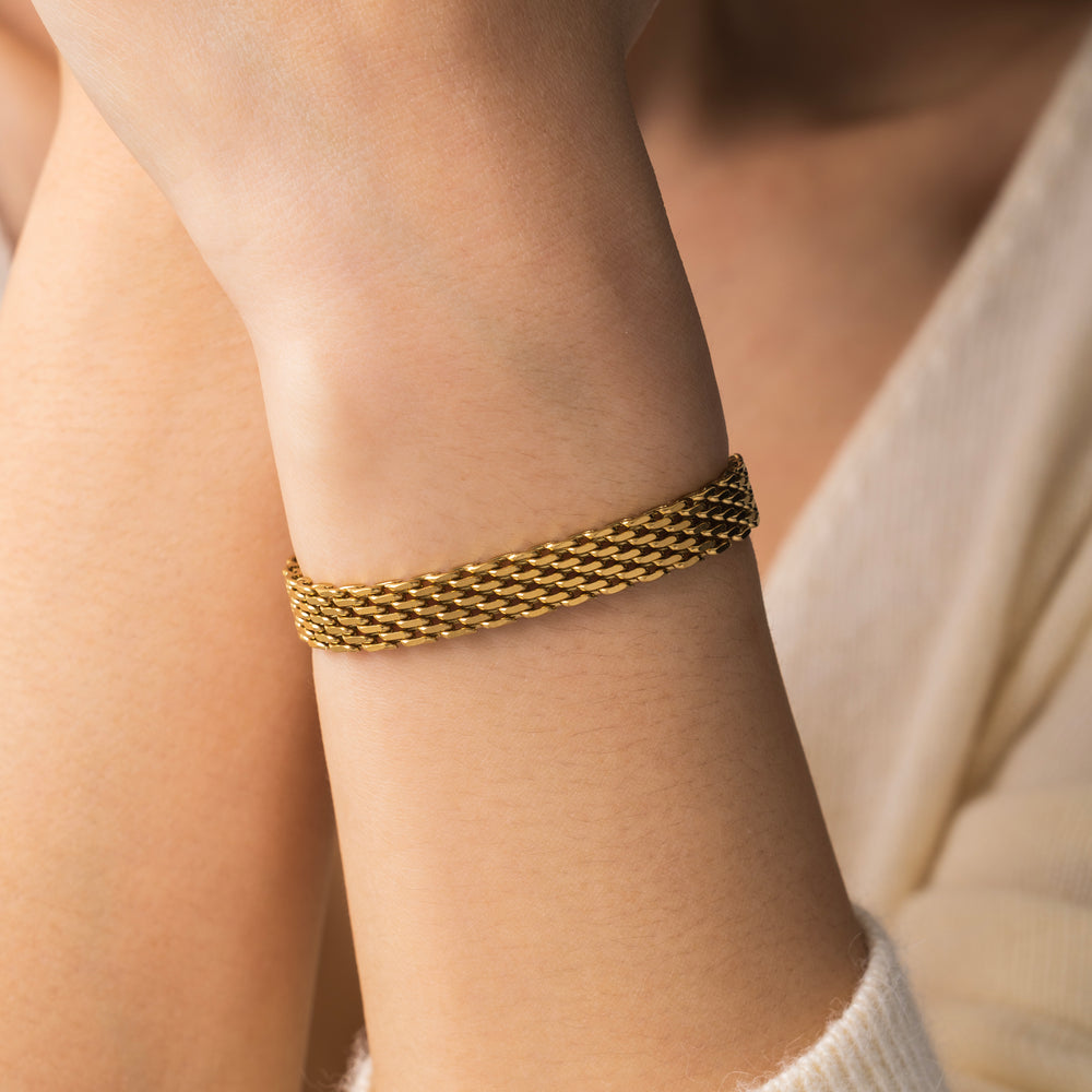 Panther Link Chain Bracelet - Gold / 6.5" + 2"
