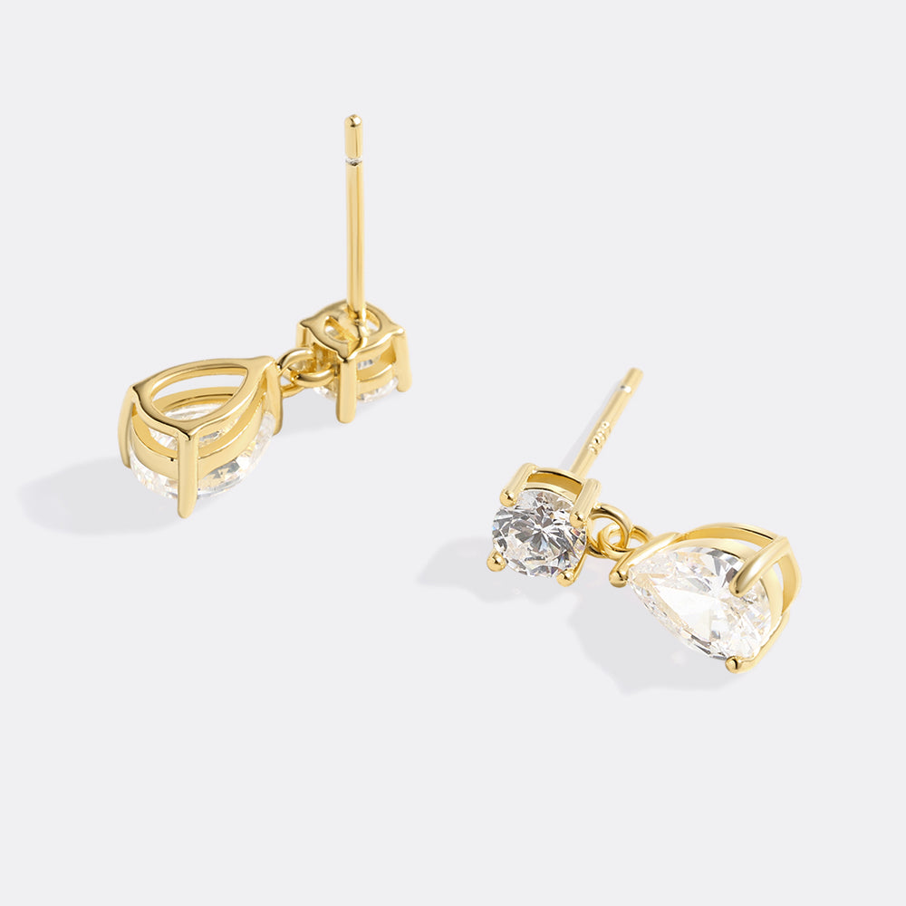 Pear Drop Earrings - Gold