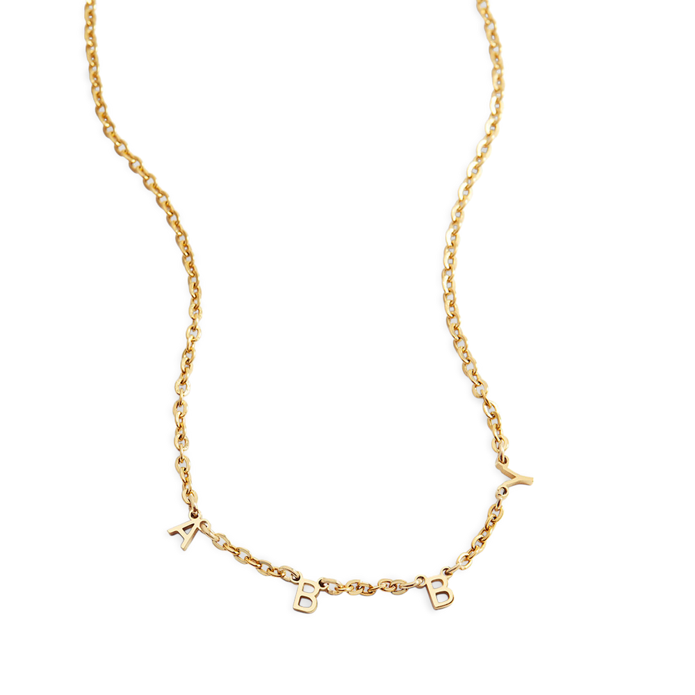 Personalized Minimalist Letter Necklace - Gold