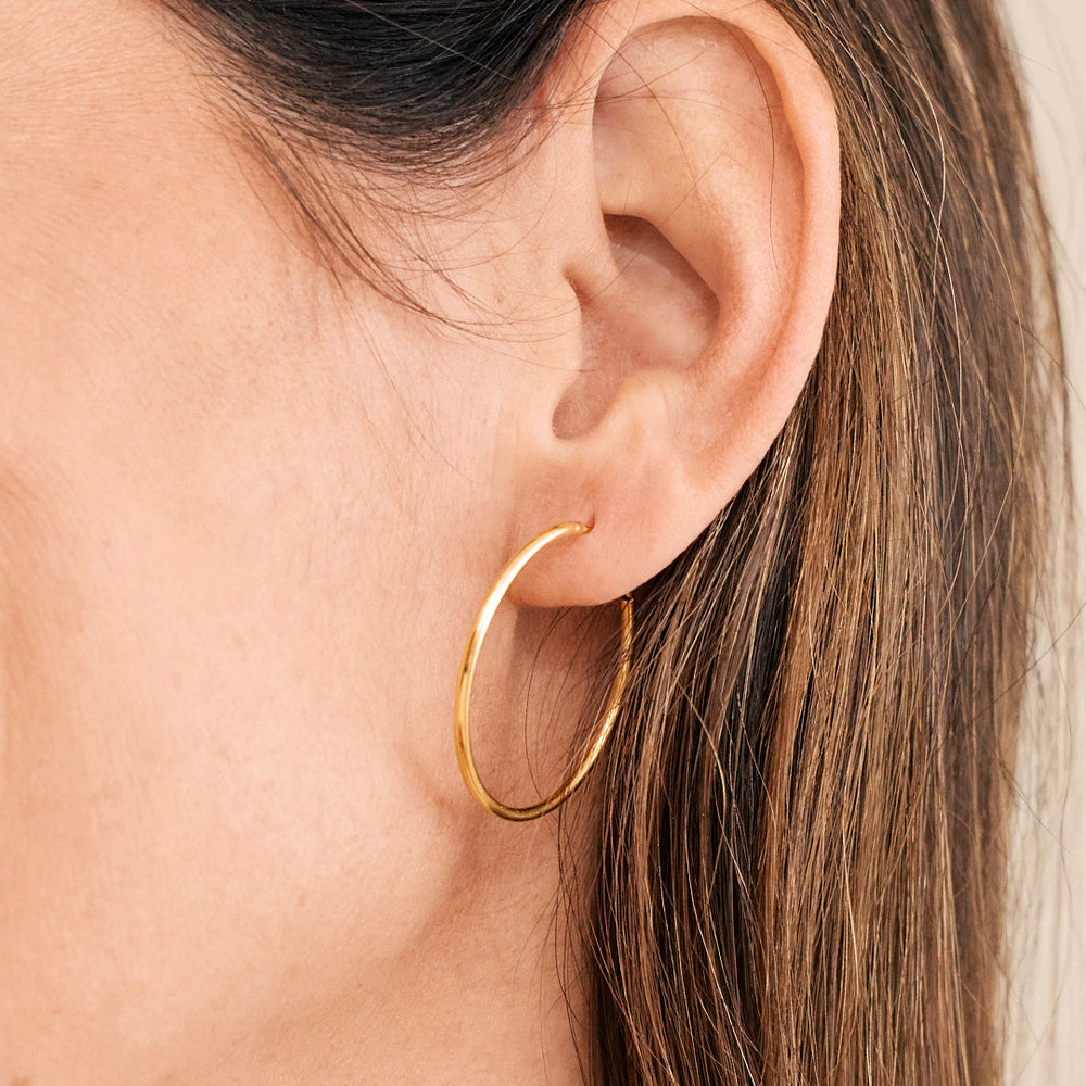 Endlose Creolen - 18k Gold Over Sterling Silver / 30MM