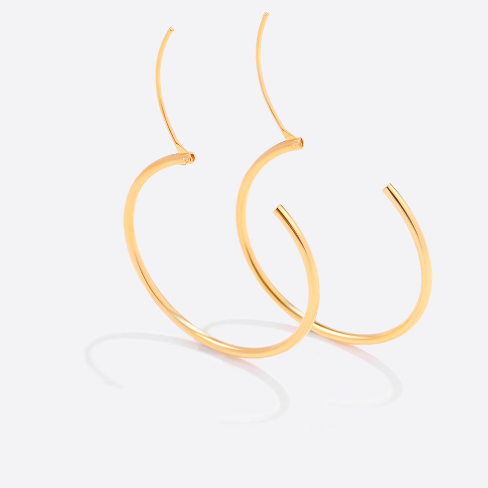 Endlose Creolen - 18k Gold Over Sterling Silver / 30MM