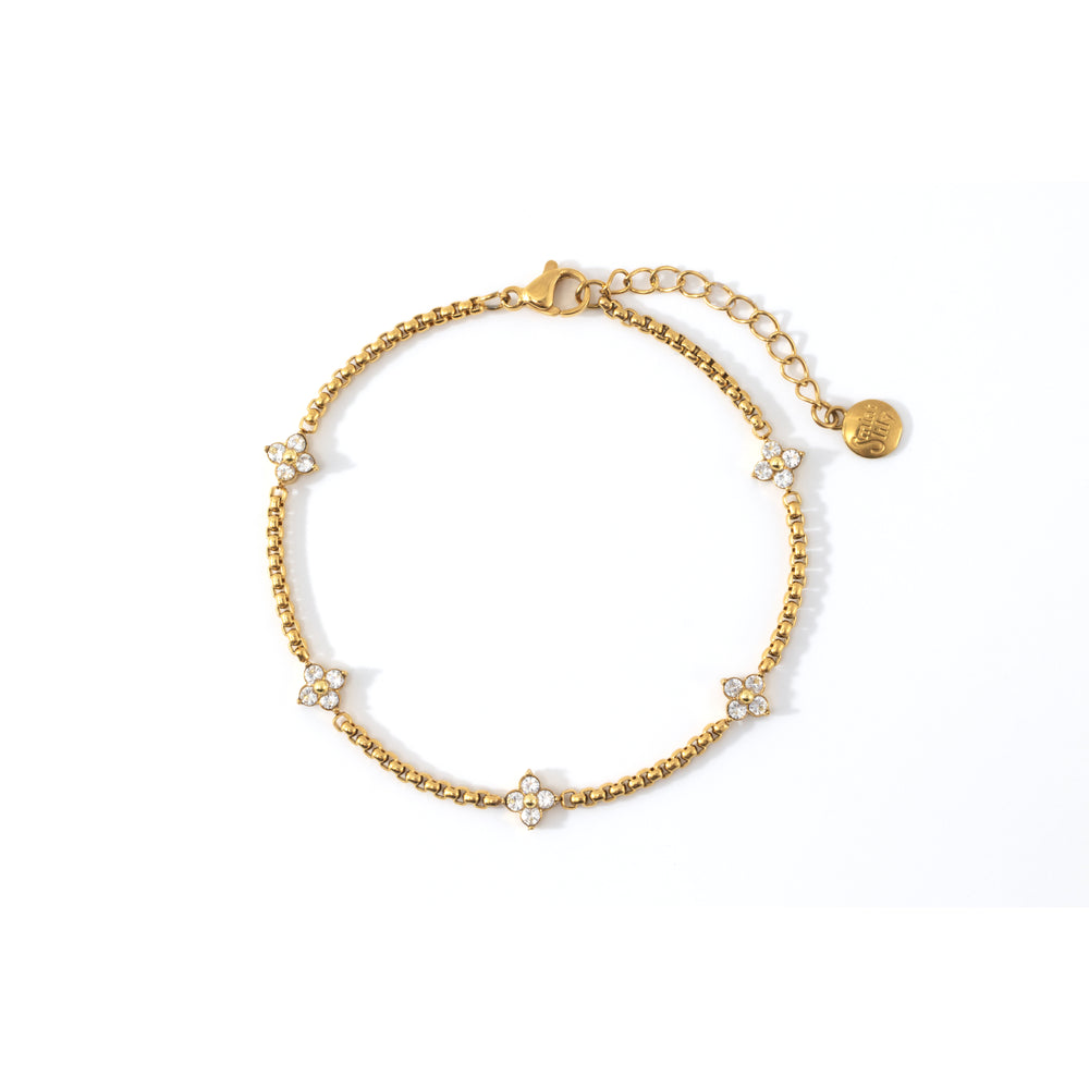 Radiant Clover Bracelet - Gold / 6.5" + 1"