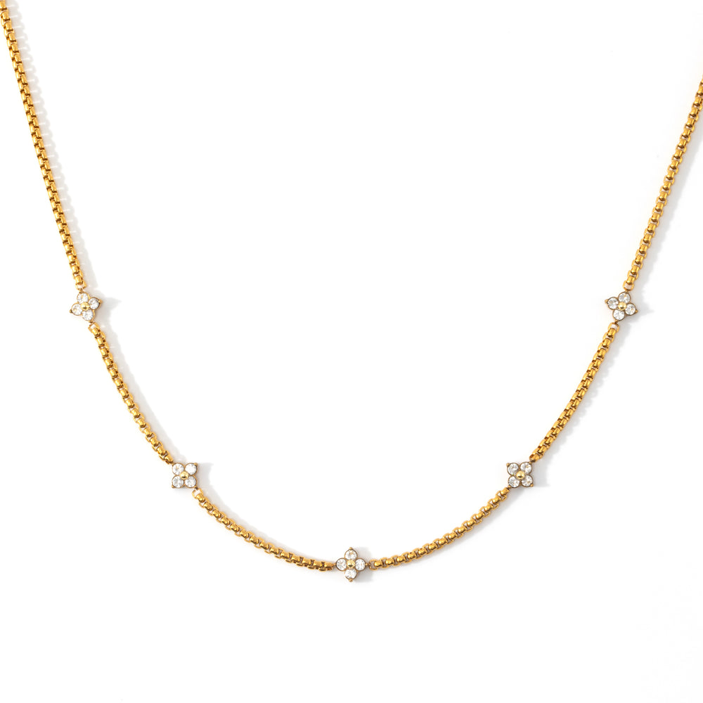 Radiant Clover Necklace - Gold / 18.5" + 2"