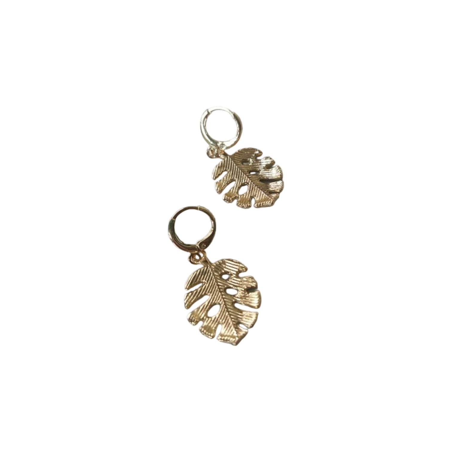 Rainbow Monstera Leaf Earrings