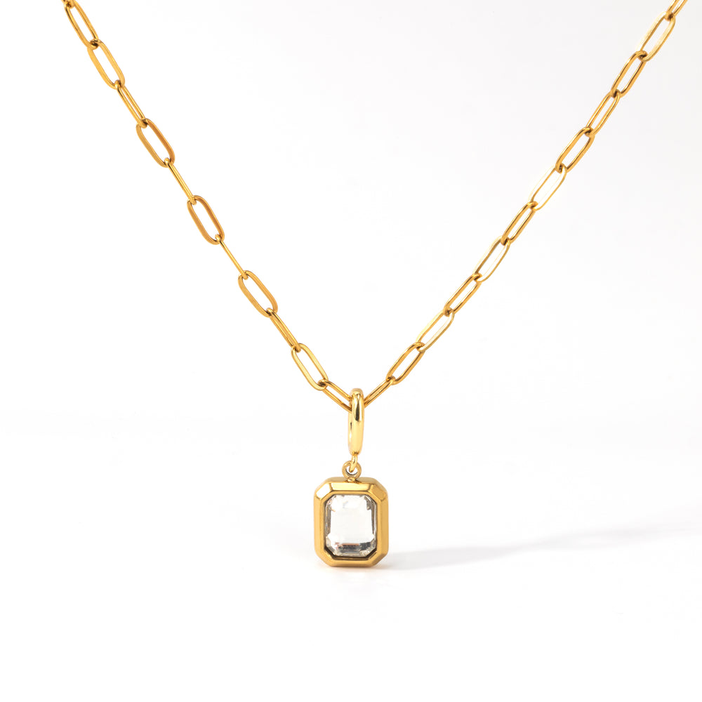 Sophia Baguette Necklace - Gold