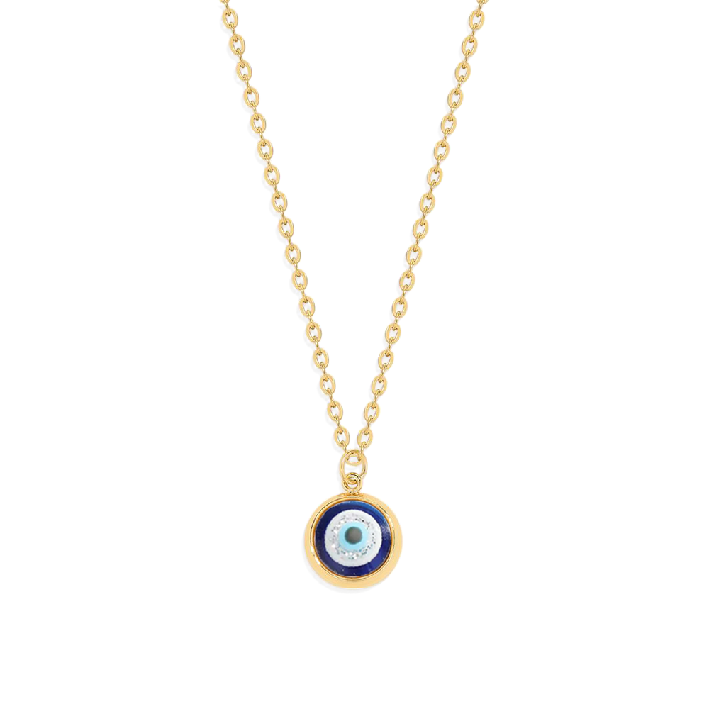Zierliche Boho Evil Eye Charm Halskette - Funkeln