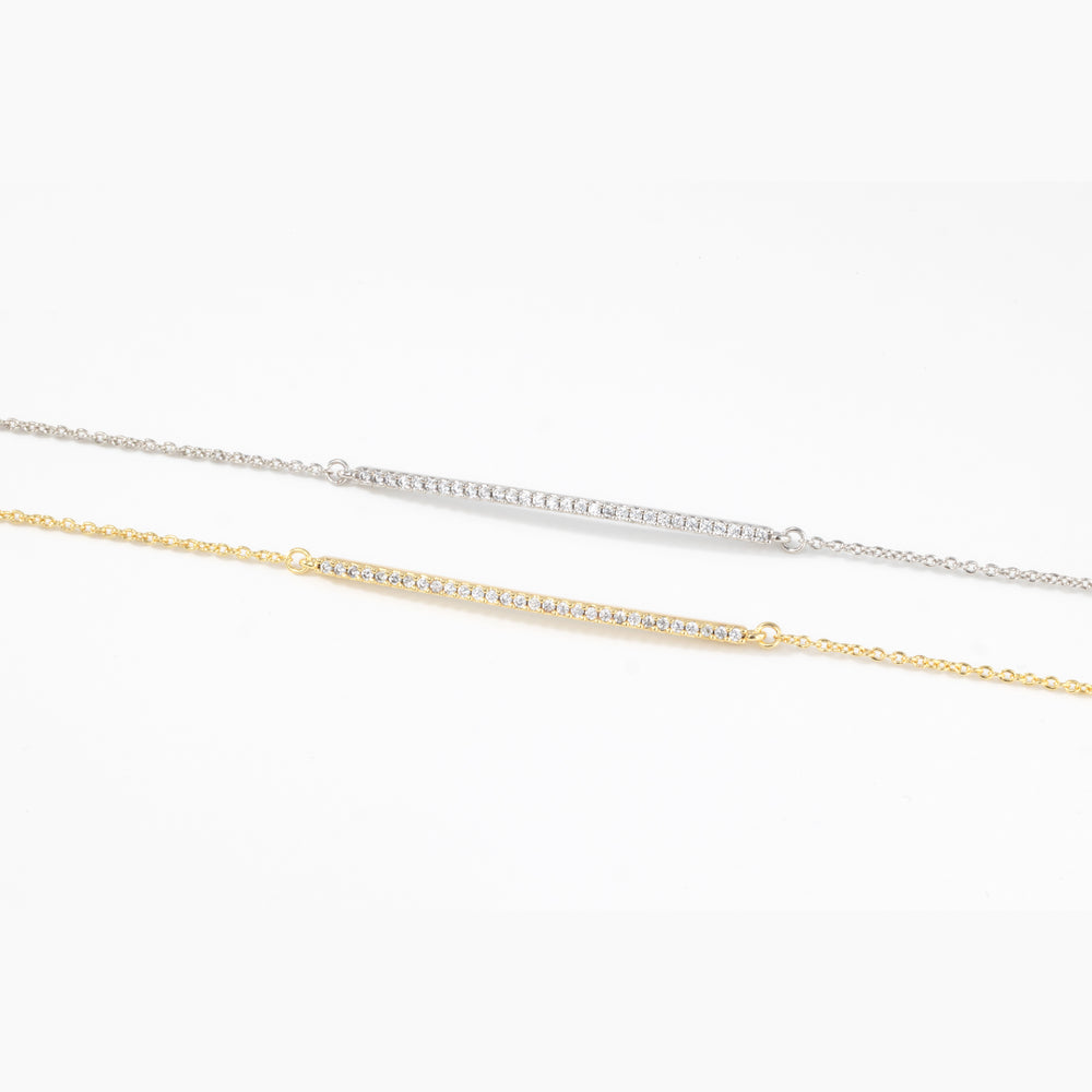 Sparkling Bar Bracelet - Gold / 6.5"+1"