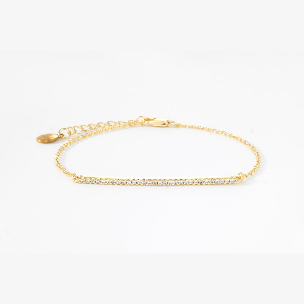 Sparkling Bar Bracelet - Gold / 6.5"+1"