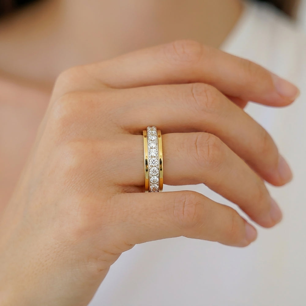 Spinning Fidget Eternity Ring - Gold / 6