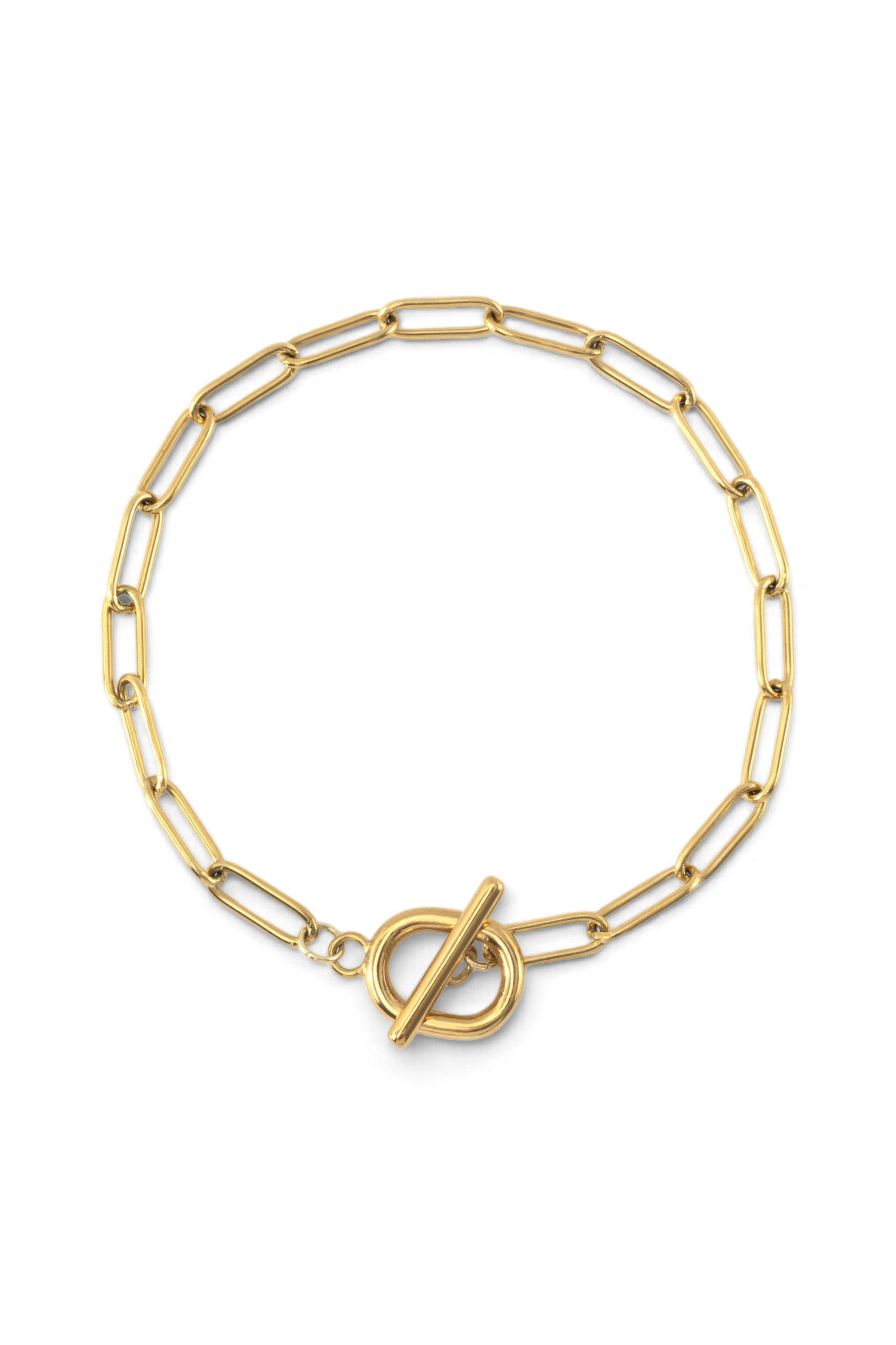 Toggle Clasp Paperclip Chain Bracelet