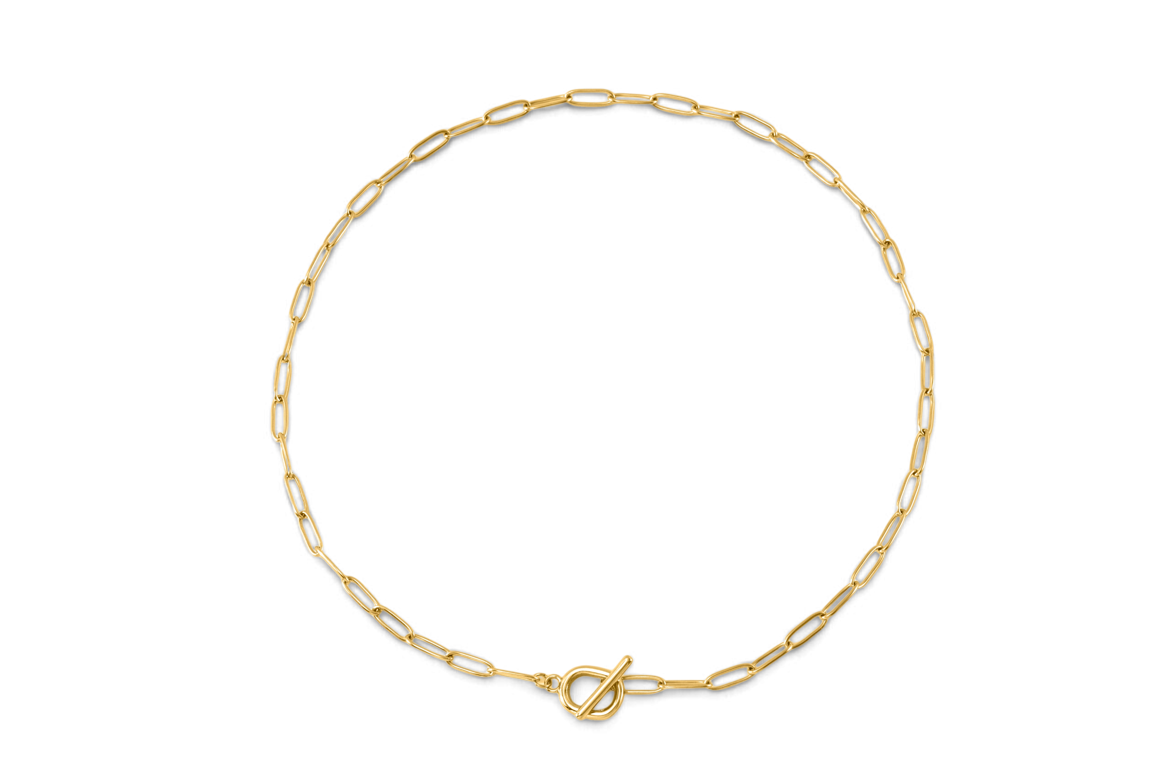 Toggle Clasp Paperclip Chain Necklace