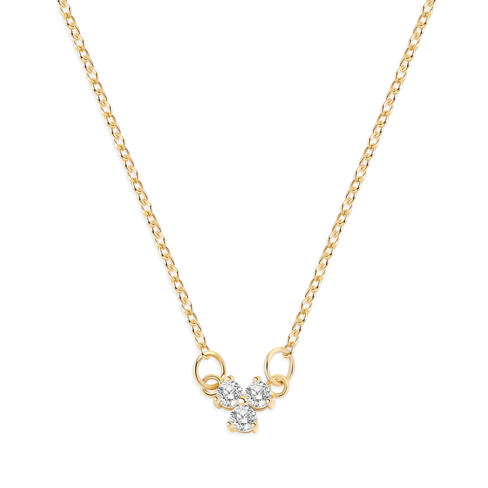 Trinity Diamond Pendant Necklace - 18k Gold Over Sterling Silver