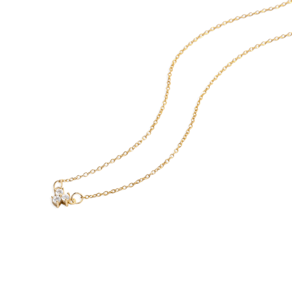 Trinity Diamond Pendant Necklace - 18k Gold Over Sterling Silver