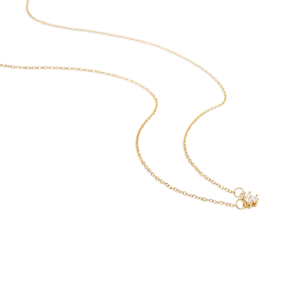 Trinity Diamond Pendant Necklace - 18k Gold Over Sterling Silver