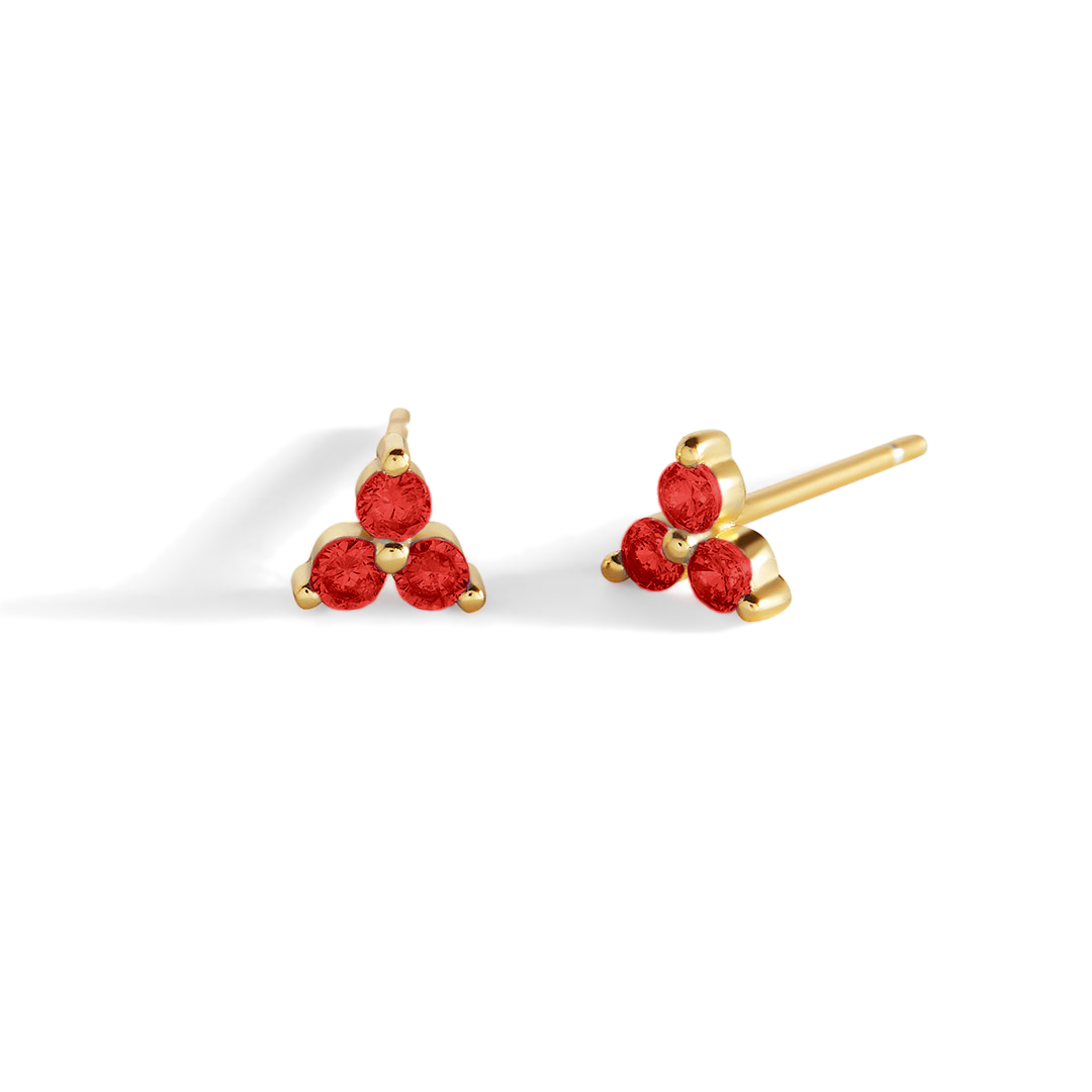 Trinity Birthstone Stud Earrings