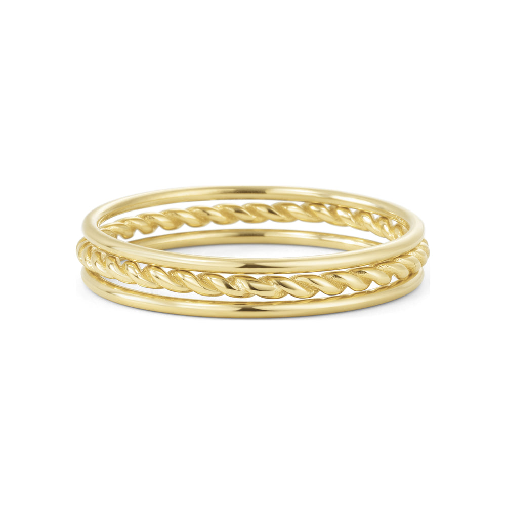Trio Stacking Ring Set - Gold / 7