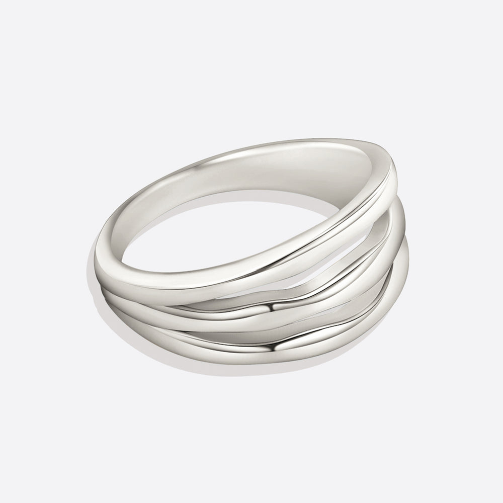 Gold Triple Ring - 7 / 925 Sterling Silver