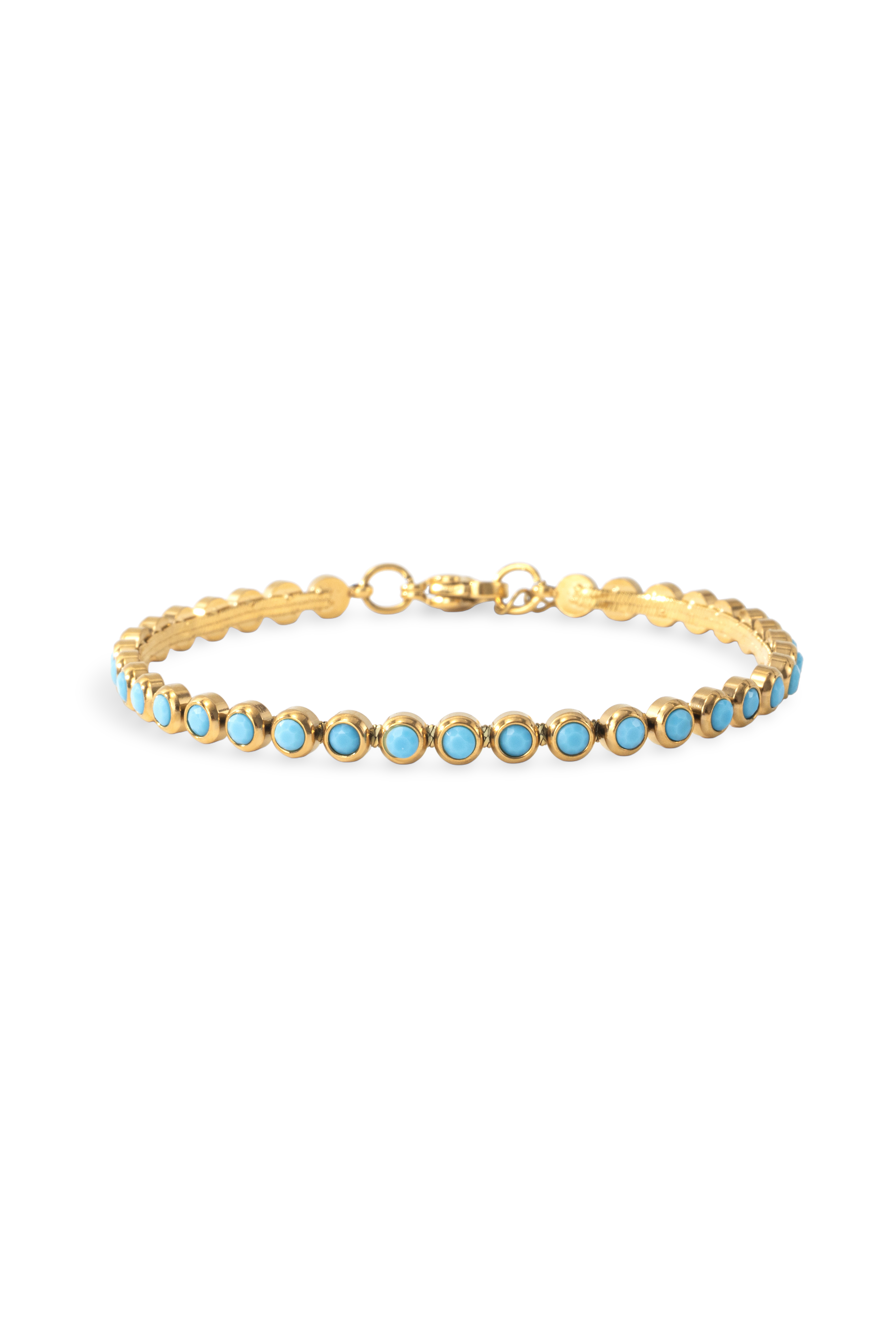 Turquoise Bezel Set Tennis Bracelet