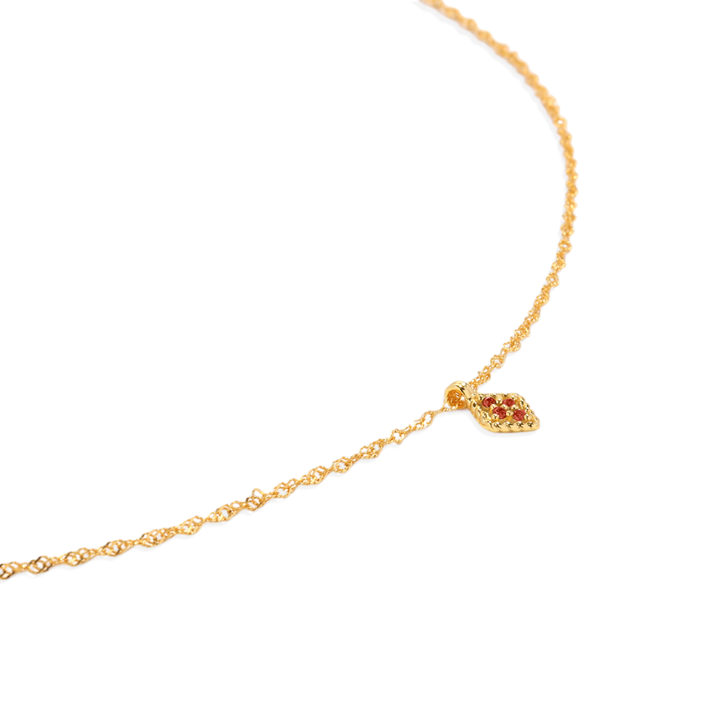 Dainty Birthstone Kite Necklace - January Garnet
