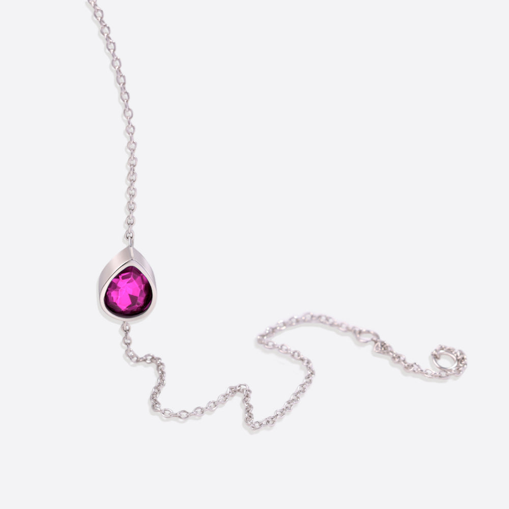 Teardrop Birthstone Bracelet - July Ruby