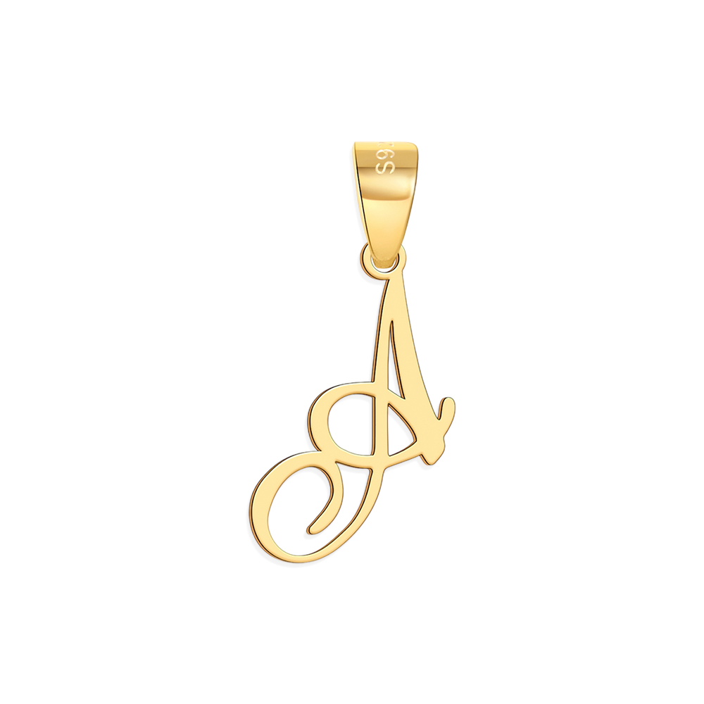 Romantic Initial Charm Pendant - 18k Gold Over Sterling Silver / A