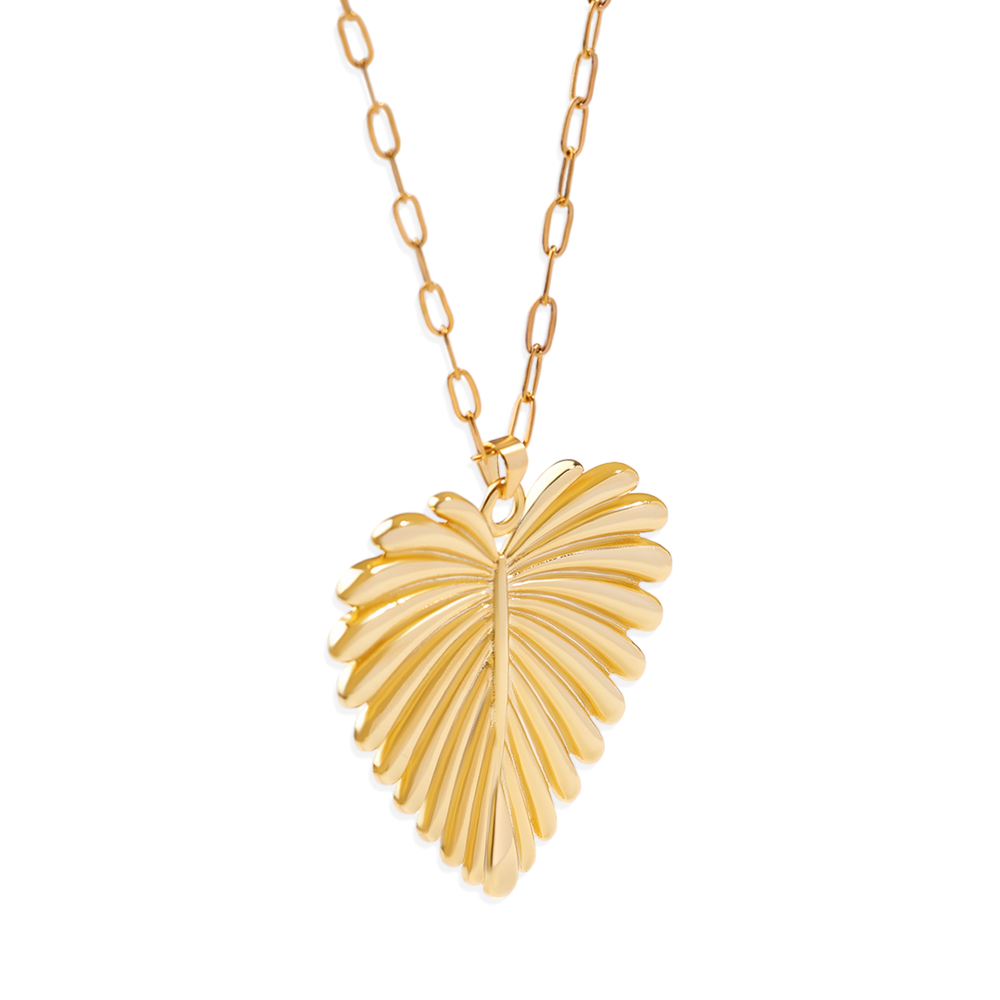 Full-Heart Palm Pendant Necklace - Default Title