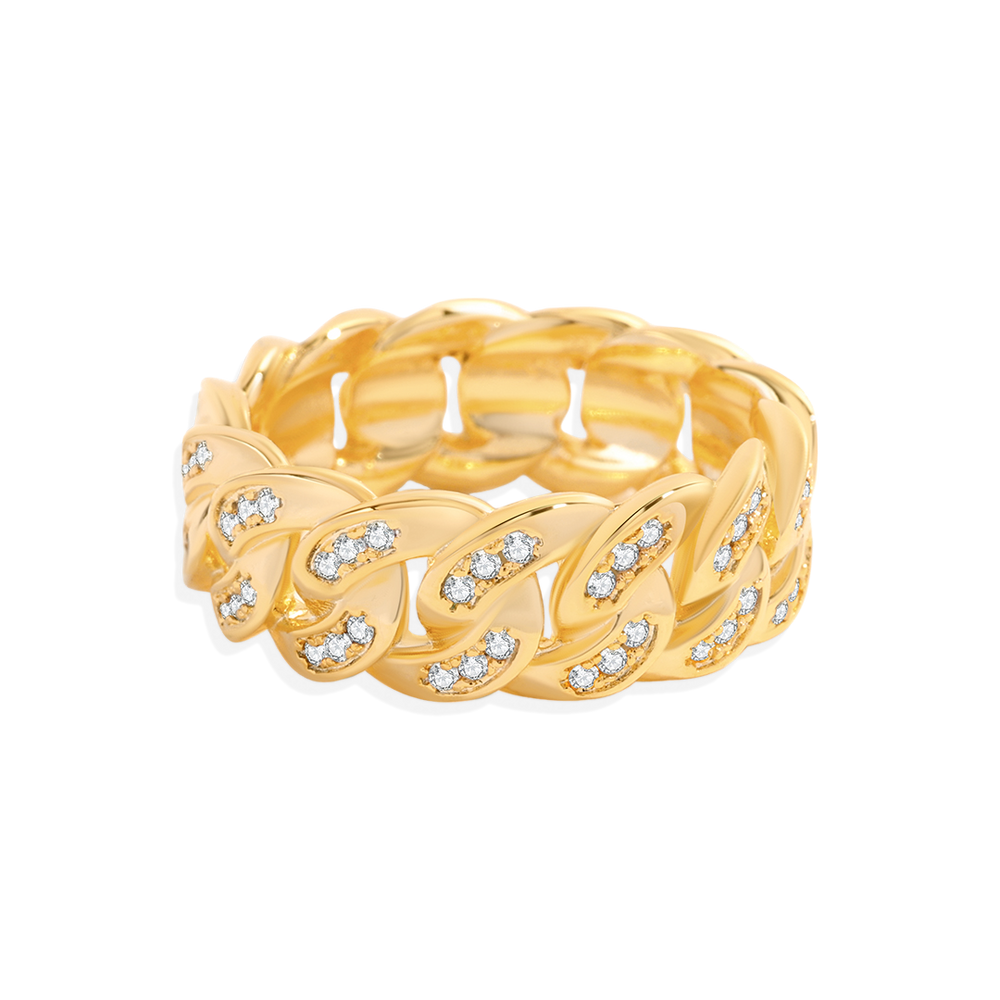 Pavé Chain Ring - Gold / 6