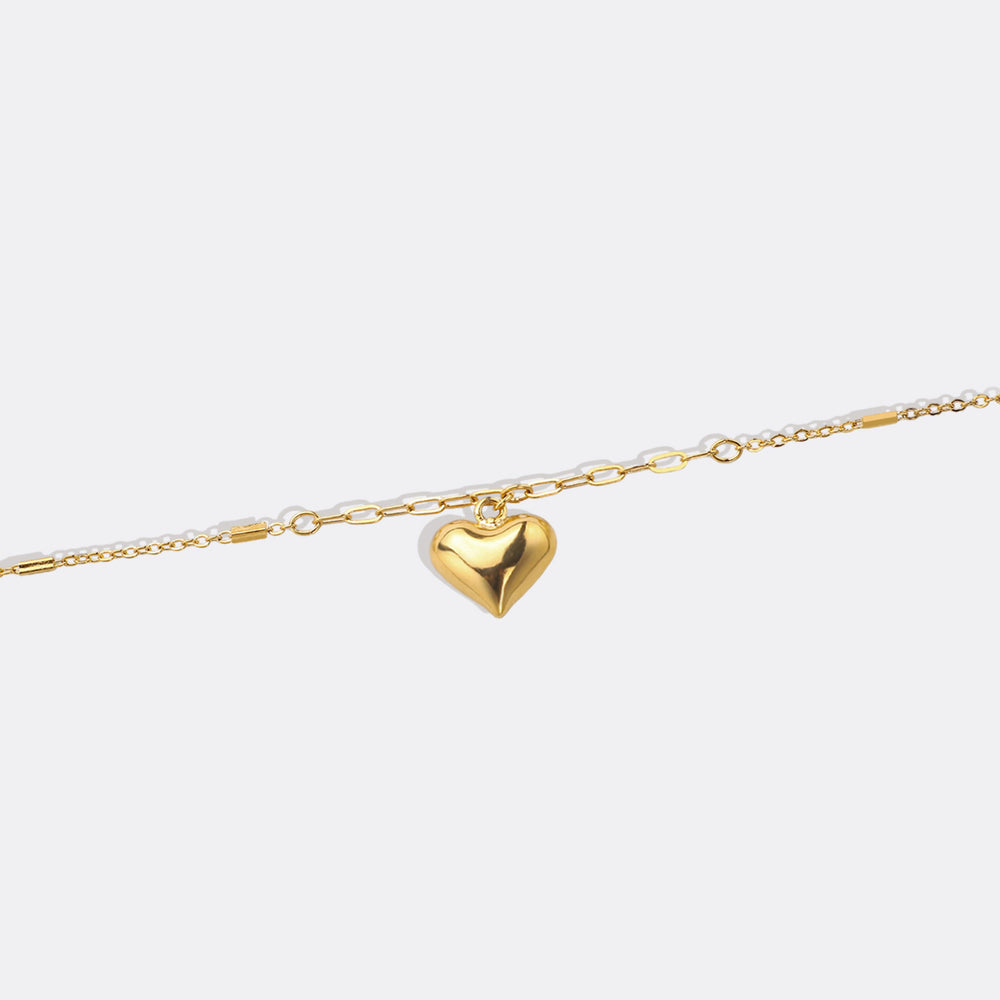 Balloon Heart with Paperclip Chain Necklace - Default Title