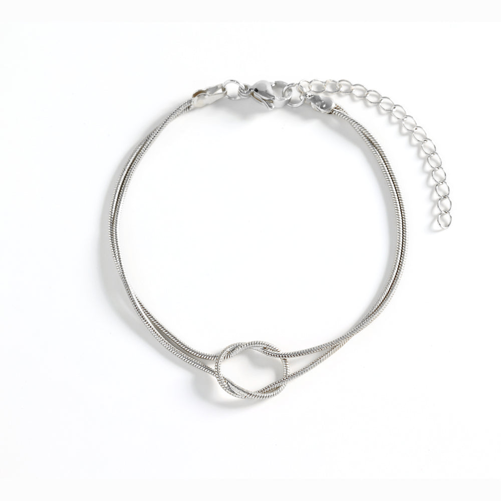 Silver bracelet on a white background